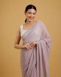 Dazzling Purple Georgette Saree - View 7