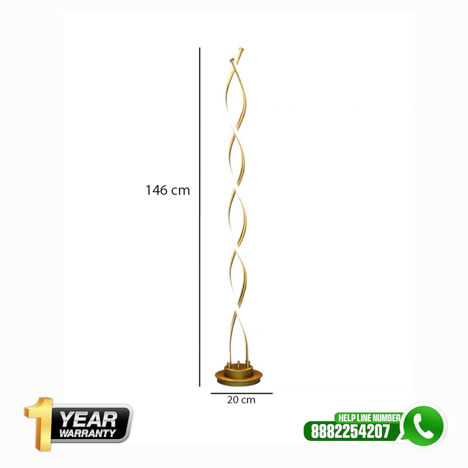 Smartway® Mighty Modern Designer Floor Lamp for Living Room, Bedroom Corner, Home Décor, Hotel & Office Standing Lamp (Natural White) - View 2