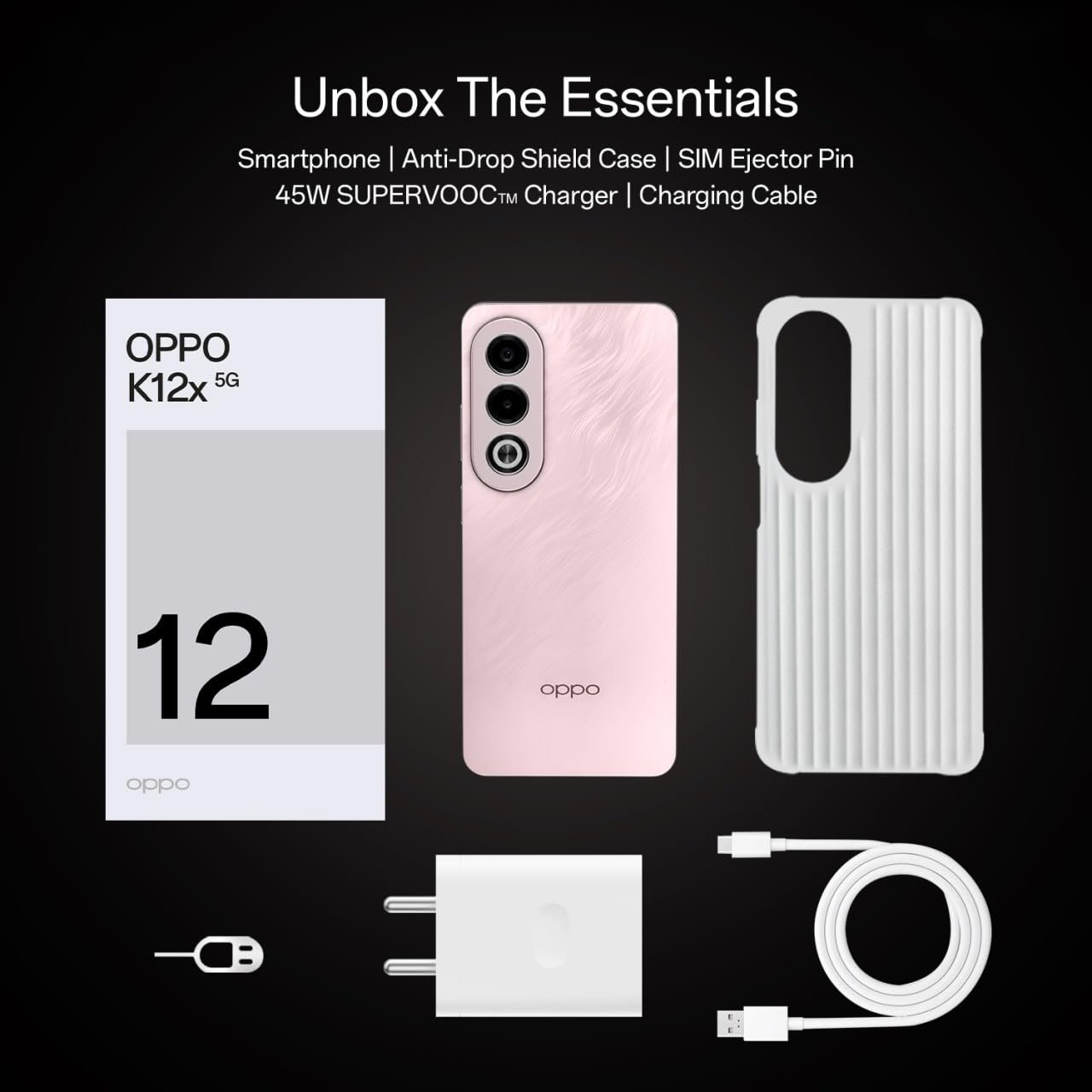 Oppo K12x 5G Smartphone (8GB RAM + 256GB Storage) | 16.94cm LCD Display, 5100mAh Battery | 45W SUPERVOOC Flash Charge | 360° Damage-Proof Armour Body | Charger in The Box (Feather Pink) - View 7