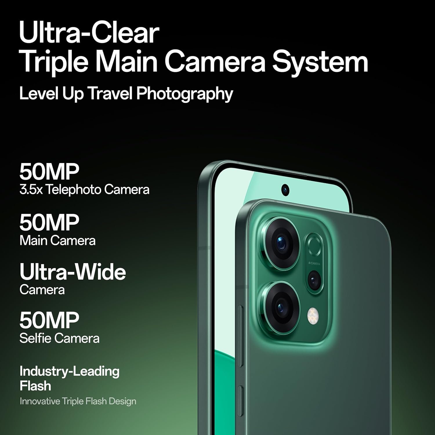 OPPO Reno14 5G (Mint Green, 8GB RAM, 256GB Storage) with No Cost EMI/Additional Exchange Offers - View 4